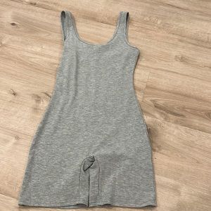 gray ribbed romper-skims dupe
